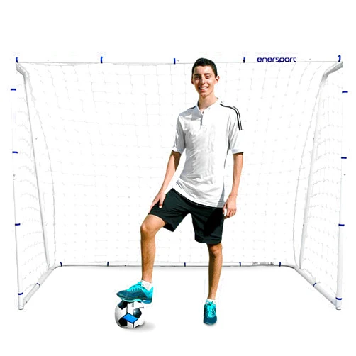 ENERSPORT Football Goal, Pro Strike Model, Armable Goal, Metal Goal, Youth Soccer Goal, White