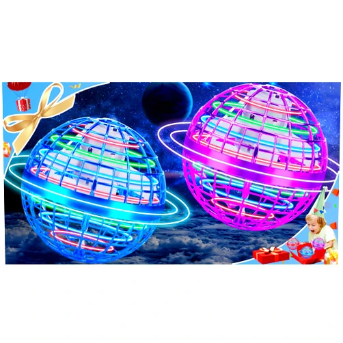 Vantexi Flying Orb Ball 2 Pack,Magic Hand Controlled Mini Drone Fly Orb Hover Ball Toy,Galactic Fidget Spinner Flying Orb,Cool Toys Gift for 6 7 8 9 10+ Year Old Boys Girls Toys(Blue & Purple)