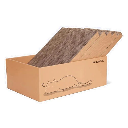 FUKUMARU 5 PCS Cat Scratching Boards, 17.1 X 11.4 Inch Ex-Large Cat Scratcher Box, Reversible Cardboard Scratchers for Indoor Cats, Cat Scratch Box for Large, Medium and Small Cats, Protect Furniture