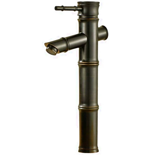 Bathtub XHJTD Durable Black Contemporary Handle Tall Vessel Sink Bathroom Faucet Basin Mixer Tap Bamboo Festival Easy to Clean (Color : Black, Size : Small)