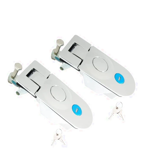 WJSKDQ 2 Pack Compression Latch Lock Flush Mount Trigger Latch Adjustable Sealed Large Lever Hand Operated Key Locking Silver