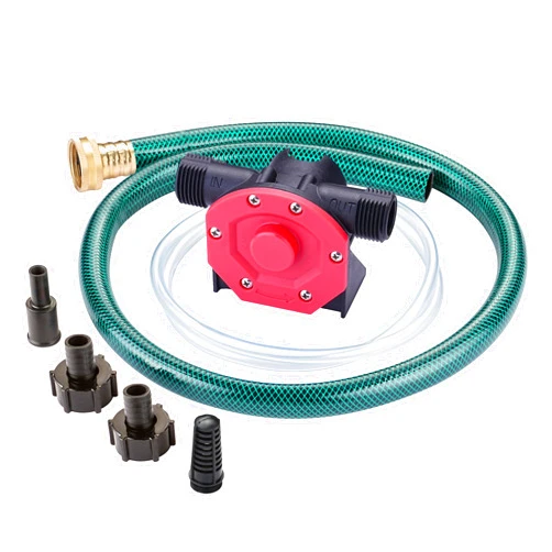 EXTRAUP Portable Self Priming Mini Hand Drill Water Transfer Pump Kit with Suction and Discharge Hose for Water Oil Fluid Transfer