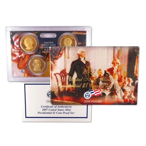 Profile Coins & Collectibles 2007 Presidential Dollar Proof Set U.S. Mint Packaging OGP COA