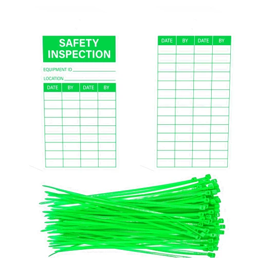 YHNTGB 90Sets Safety inspection tags with adjustable wire ties Accident prevention tag Inspection record tag for Inventory Scaffolds Ladders Fire Extinguisher Machinery 5.51 x 3inch