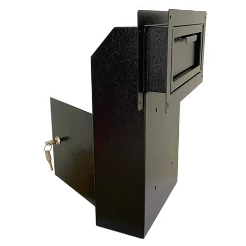 Plugsharge Door Drop Box, Mail Slots for Mail, Rent, Deposit, and Night Key, Through The Door Prevents Money Fishing Locking Steel Mailbox with Rear Access, Black