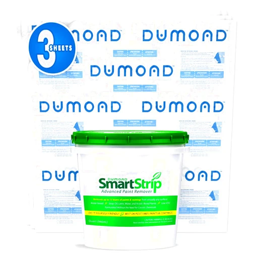 Dumond Smart Strip Advanced Discount Bundle - Includes: Smart Strip Advanced Paint Remover (1 Quart), Dumond Laminated Paper (3 Sheets) - Removes up to 15 Layers of Paints/Coatings - Bundle & Save