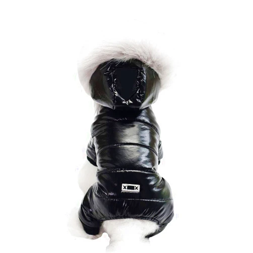 MuYaoPet Waterproof Pet Clothes for Dog Winter Warm Dog Jacket Coat Dog Hooded Jumpsuit Snowsuit (M, Black)