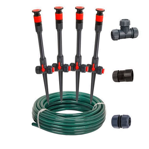 Eden 98063 Multi-Adjustable Flex Design Above Ground Irrigation Garden Sprinkler System, Sprinkler & Hose, DIY Plant Watering Set