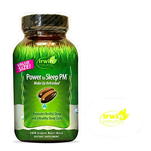 Irwin Naturals Power to Sleep PM Promotes Restful Sleep Cycle - 120 Liquid Softgels Bundle with a Pill Case