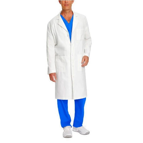 Landau Relaxed Fit 3-Pkt 5-Knot Cloth Button Full-Length Lab Coat for Men 3138