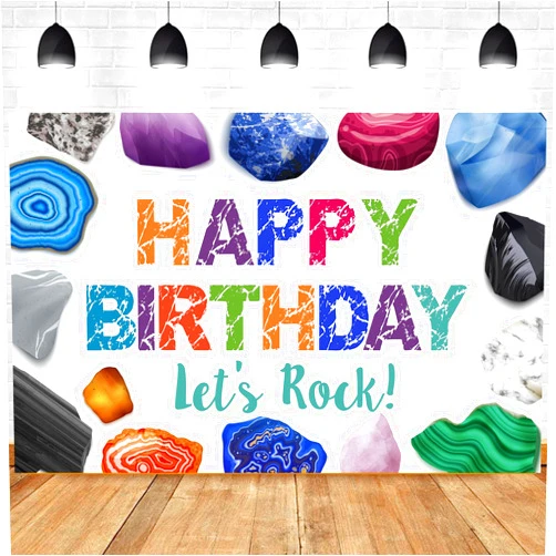 Balterever Geology Birthday Party Decorations for Boys and Girls Crystal Themed Birthday Party Decorations Geology Birthday Party Banner Backdrop for Rocks Geology Birthday