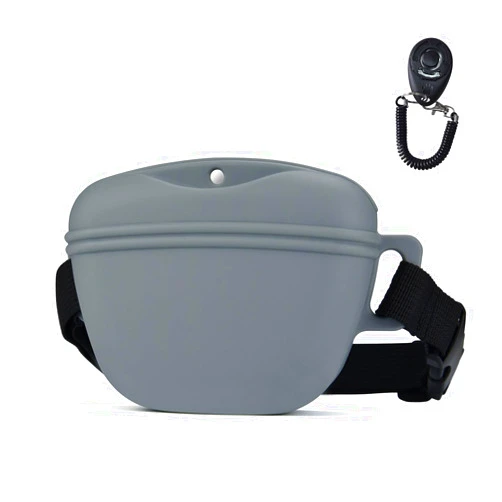 AOKLANT Pet Training Snack Pouch with Clicker 2.0 -Upgraded Magnetic Closure, 1.66 Cup Silicone Belt Pouch for Dog Treats，Perfect for Training & Walking.
