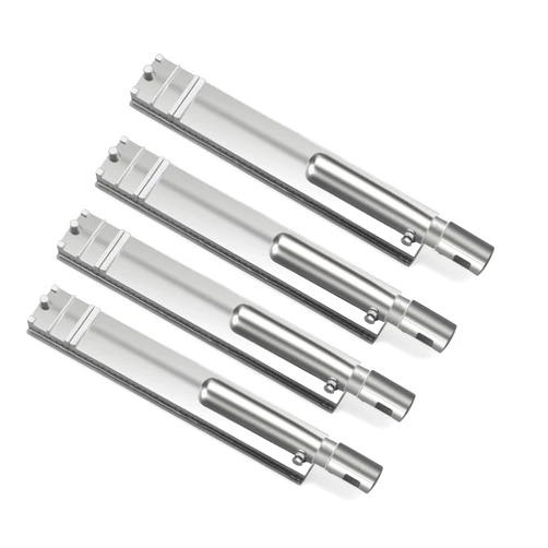 Plowo Upgraded Cast Stainless Steel Grill Burner Tubes for Bull BBQ, Lion Premium, Cal Flame, Aussie, Blaze, Turbo, CharBroil, Nexgrill, Thermos Gas Grill, 4PC Heavy Duty Replacement Parts, 16 1/8