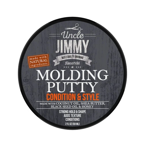 Uncle Jimmy Products Molding Putty Flexible Hold, No Shine, Sculpting & Styling Putty, Long Lasting Definition & Texture, No Flakes, All Hair Types 2 Fl Oz