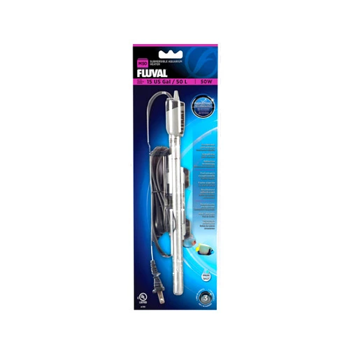 Fluval M 50-Watt Submersible Aquarium Heater – Compact, Reliable Heating with Mirror Technology for Fresh & Saltwater Tanks Up to 15 Gallons