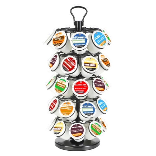 BLACKSMITH FAMILY K Cup Holders,K Cup Holder, K Cups Holder,K Cup Carousel, Coffee Pods Holder Storage Organizer Stand (Black, 40 Pods Capacity K/D Design)