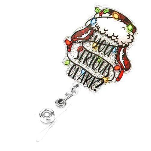 Bedocia Cute Christmas Badge Reel Retractable You Serious Clark Name Tag Badge Holder for Nurse Doctor Teacher Student RN