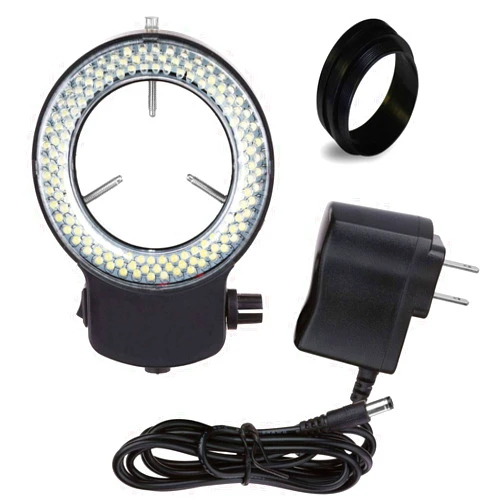 Vision Scientific VMLIFR-09B Black Adjustable 144 LED Ring Light for Stereo Microscope | 2.5