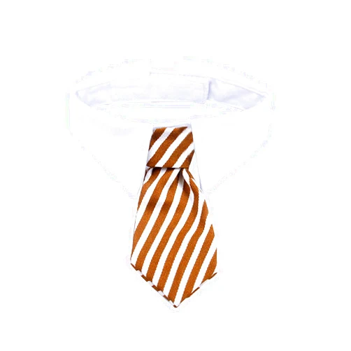 ZTON Bowtie for Little Puppy, Handcrafted Adjustable Formal Collar Neck Tie for Dogs & Cats (S, Brown Stripe)