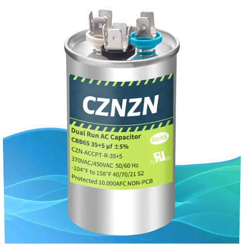 CZNZN AC Capacitors Round 35/5 uf 35+5 MFD ±5% 370/440 Volt Dual Run Start CBB65 Circular Capacitor for Air Conditioner HVAC Pool Pump Fan Motor, Condensser Staright Cool, Heat Pump, Compressor