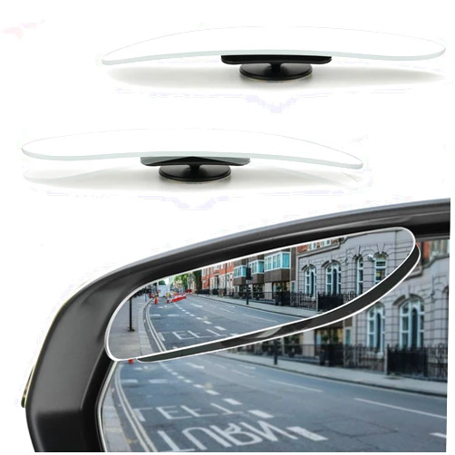 LivTee Long Blind Spot Mirror, Strip HD Glass Frameless Convex Rear View Mirrors Exterior Accessories with Wide Angle Adjustable Stick for Car SUV and Trucks, Pack of 2