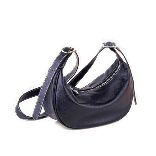 DONNAIN Casual Soft Leather Hobo Bags Women Crossbody, Crescent Moon Shoulder Bag Black