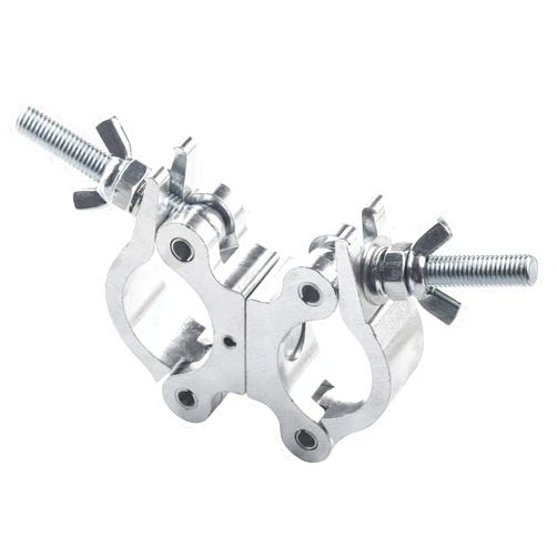 MAD OWL Lighting Truss Swivel Coupler Clamps for Lights, Lighting O Clamp Dj Light Pole Clamp Quick Release Dual Head Truss Clamp, 40-52mm Dual Swivel Tube Clamp Two Wrap Around Pipe Clamp Mounting Bracket