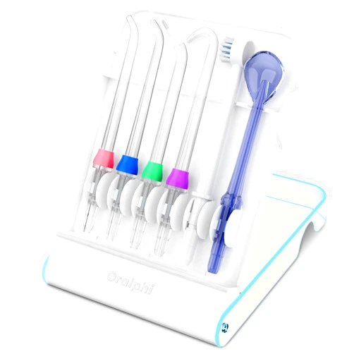 Oralphi Replacement Tips for Waterpik, Water Flosser Replacement Heads Parts for Waterpik Oral Irrigator (6 Tips Different & Storage Case Bundle)