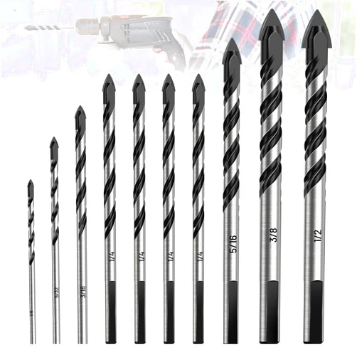 FlyCoco 10PCS Professional Masonry Drill Bit Set, FlyCoco 1/8