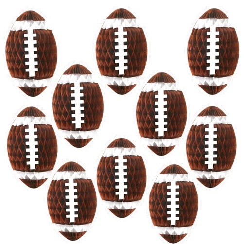Jacyan 10PCS Football Honeycomb Ball Decorations Centerpieces for Tables Football Sports Paper Hanging Ceiling Sign Football Themed Party Supplies for Tailgate Party Birthday Baby Shower Party Favor