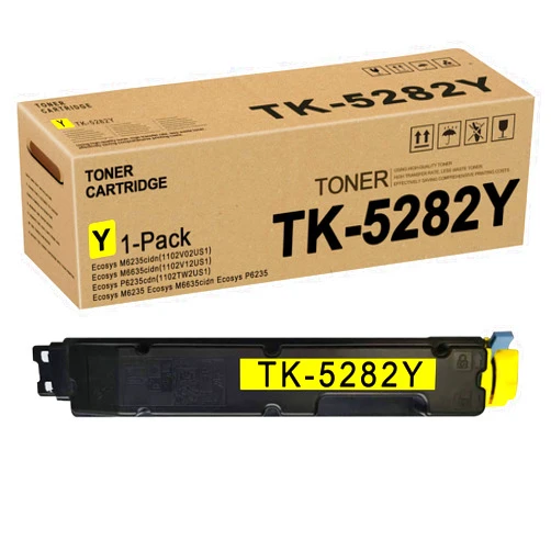 RUYY TK-5282Y TK5282 1T02TWAUS0 Toner Cartridge (Yellow,1 Pack) Replacement for Kyocera Ecosys M6235cidn(1102V02US1) M6635cidn(1102V12US1) P6235cdn(1102TW2US1) M6235 M6635cidn P6235 Toner Kit Printer
