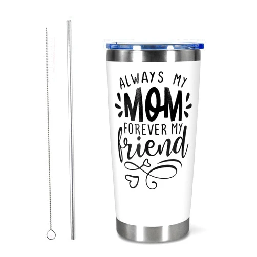 CHLJAR Gifts for Mom, 20oz Tumbler with Lid and Straw, Stainless Steel Insulated Tumbler Cup Coffee Mug Mother's Day Birthday Gifts Idea for Mom Wife from Daughter, Son, Best Mom Ever Gifts