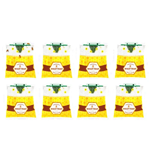 Stingmon Trap 8 Pack Disposable Wasp Traps Outdoor Hanging Carpenter Bee Traps for Outside Yellow Jackets Trap Hornet Trap Wasp Killer Bug Flies Garden