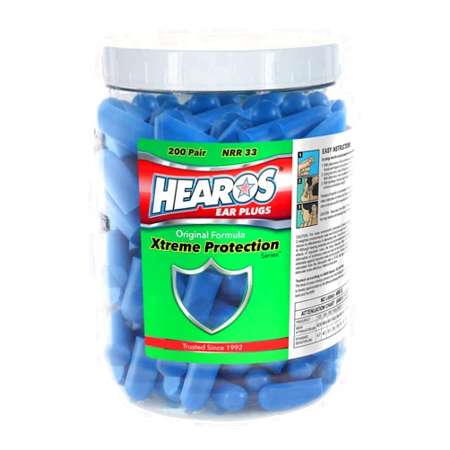 HEAROS Xtreme Protection Foam Ear Plugs, 33dB NRR 33, 200 Pairs (Blue)