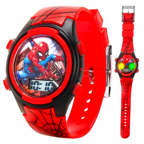 Accutime Marvel Spider-Man Kids Watches – Digital Display, Interactive Features, Adjustable Strap, Vibrant Spider-Man Graphics, Durable for Active Kids