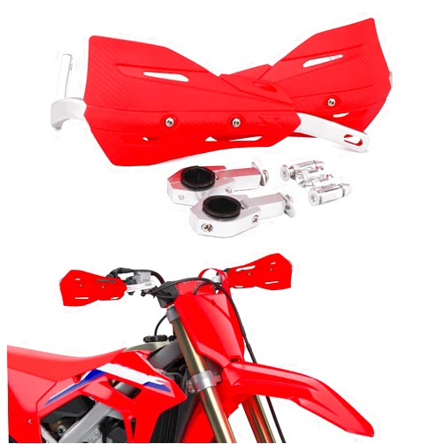 JFG RACING Dirt Bike Handguards,Motorcycle 7/8'' and 1 1/8'' Hand Guards Aluminum Universal for Dirt Pit Bike MX Motocross Supermoto Racing ATV Quad KAYO - Red