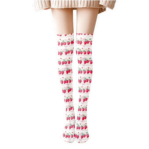 QSND Anime Lolita Thigh High Stockings Kawaii Cute Animal 3D Print Over Knee Socks