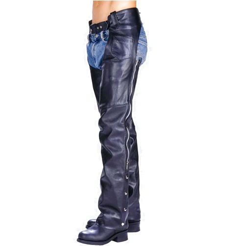 Xelement 7550 'Classic' Black Unisex Leather Motorcycle Riding Chaps - 34