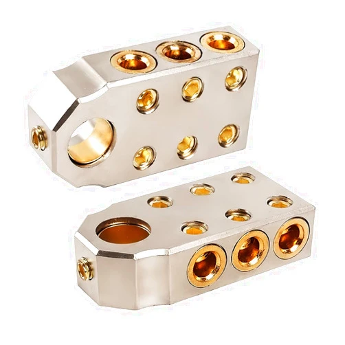 DHYANAOM Pair of Battery Terminals (+/-) Battery Post Compatible Connectors (6) 1/0 Gauge AWG Lead-Acid Battery Terminals Clamps for Car Marine Boat Audio