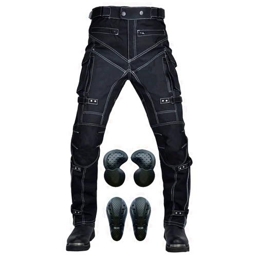VNFOX Motorcycle Pants, Waterproof Wear-Resistant Oxford Cloth Dirt Bike Motocross Pants with CE Armord Pads All-Weather