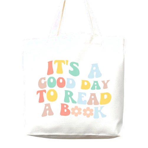COCOMON Book Lovers Tote Bag Reading Canvas Tote Shopper Gift for Bookworm, Teachers, Library Bag Reusable Grocery Bag Eco-Friendly Readers' Tote Library Tote Librarian Gift (Tote Bag Only)