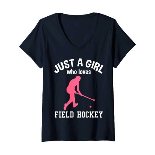 Feldhockey Zubehör Für Damen Mädchen Kinder Womens Hockey Cooler Saying Field Hockey Player Field Hockey Stick V-Neck T-Shirt