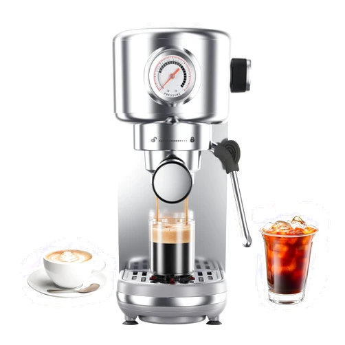 Atatix Espresso Machine Upgrade, 20 Bar Compact Espresso Coffee Machine with Milk Frother, Stainless Steel Coffee Maker with 44oz Removable Water Tank & Fast Heat System for Cappuccino, Latte