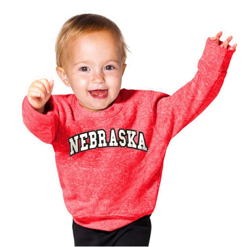 Little King NCAA Infant Boys and Girls Crewneck Knobby Sweatshirt with Tackle Twill Letters-Team Colors 6M 12M 18M