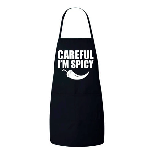 Freedomtees Careful I'm Spicy Funny Hot Chili Peppers Food Lover Chef Kitchen Apron Gift Black New