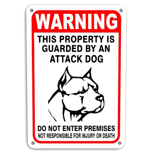 Mysignboards BEWARE OF DOG Sign - Attack Dog on Duty Warning - pet dogs signs security Guard Dog on Duty 7