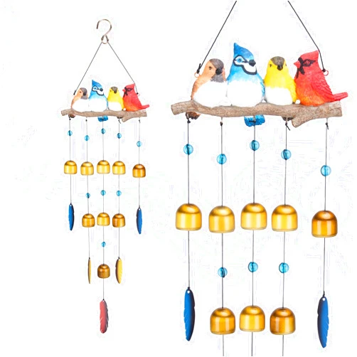 Taman Bird Wind Chime - Wind Bell for Outside Indoor Resin Cardinal,Blue Bird Decorative Metal Bronze Mobile Wind Chime Memorial Sympathy Gift for Home, Outdoor, Yard, Patio,Garden Decor, 29
