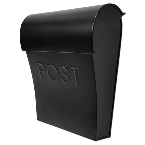 NACH Vicki Style Black Wall Mount Mailbox, Made from Heavy Duty Galvanized Metal, Waterproof & Rust-Resistant, Secure Mails & Package Storage, 12.5 x 11 x 4.5 Inches