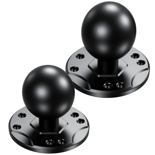 BRCOVAN 2 PCS, 1.5'' Ball Mount Base with Aluminum Alloy AMPS Hole Round Plate, Compatible with RAM Mounts C Size 1.5 Inch Ball Double Socket Arm
