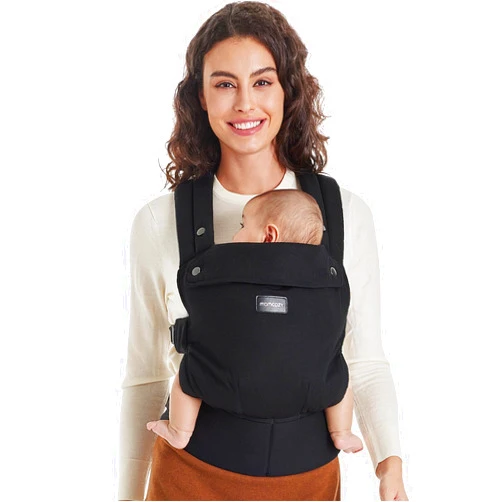 Momcozy Baby Carrier - Ergonomic, Cozy and Lightweight Carrier for 7-44lbs, Effortless to Put On, Ideal for Hands-Free Parenting, Enhanced Lumbar Support, Purehug for Infant to Toddler, Black